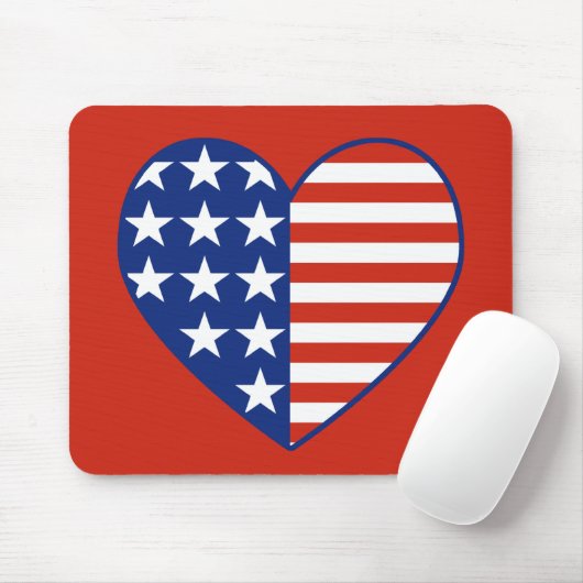 USA-Herz-Flagge Mousepad (Mit Mouse)