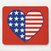 USA-Herz-Flagge Mousepad (Vorne)