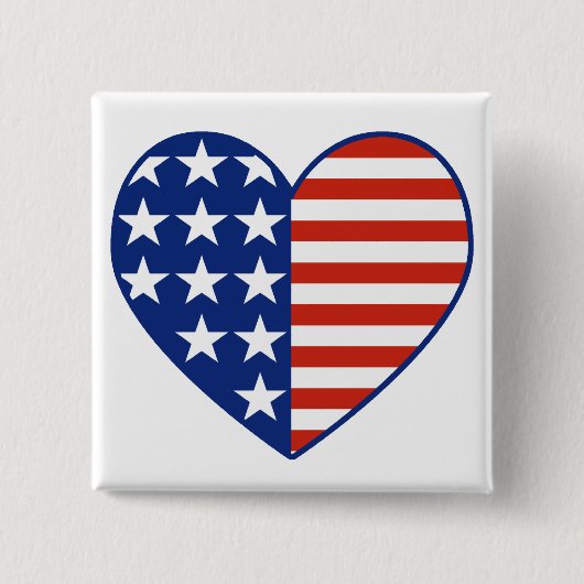 USA-Herz-Flaggen-Knopf Button (Vorderseite)
