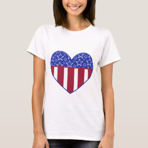 USA-Herz-Flaggen-patriotischer T - Shirt