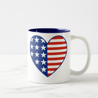 USA-Herz-Flaggen-Tasse Zweifarbige Tasse