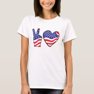 USA Herz in einer Flagge T-Shirt