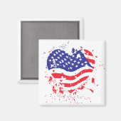 USA-Herz-Paint-Spritzer Magnet (Vorderseite/Rückseite)