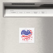 USA-Herz-Paint-Spritzer Magnet (In Situ (Geschirrspüler))