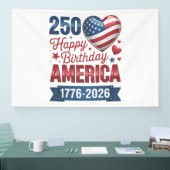 USA Herzen 1776 2026 4. Juli Banner (Messe)