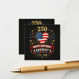 Usa Herzen 1776 2026 4. Juli Begleitkarte