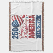 USA Herzen 1776 2026 4. Juli Decke (Vorderseite Vertikal)