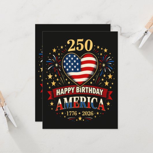Usa Herzen 1776 2026 4. Juli Einladung (Vorderseite/Rückseite Beispiel)