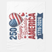 USA Herzen 1776 2026 4. Juli Fleecedecke (Vorderseite)