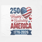 USA Herzen 1776 2026 4. Juli Fleecedecke (Vorderseite (Horizontal))