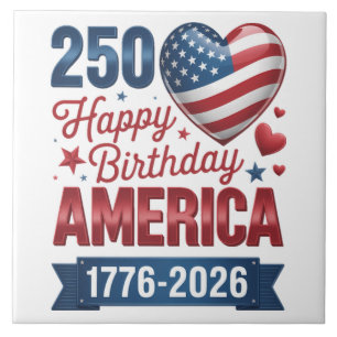 USA Herzen 1776 2026 4. Juli Fliese