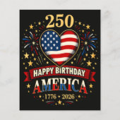 USA-Herzen 1776 2026 4. Juli Flyer (Hinten)