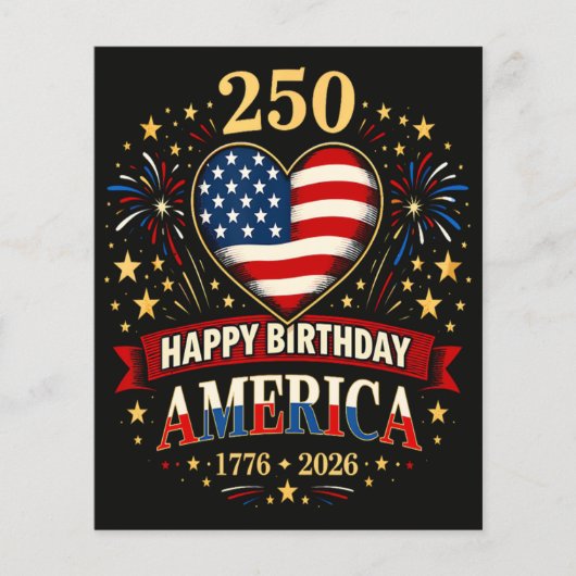 USA-Herzen 1776 2026 4. Juli Flyer (Vorne)