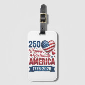 USA Herzen 1776 2026 4. Juli Gepäckanhänger (Vorderseite Vertikal)