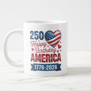 USA Herzen 1776 2026 4. Juli Jumbo-Tasse