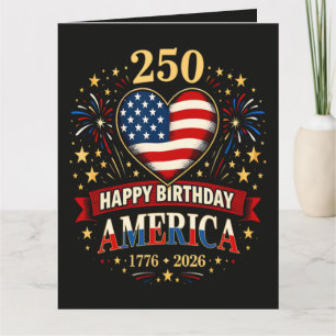 USA-Herzen 1776 2026 4. Juli Karte
