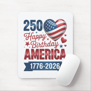 USA Herzen 1776 2026 4. Juli Mousepad