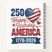 USA Herzen 1776 2026 4. Juli Notizblock (Rückseite)