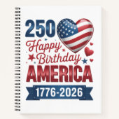 USA Herzen 1776 2026 4. Juli Notizblock (Vorderseite)