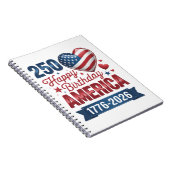 USA Herzen 1776 2026 4. Juli Notizblock (Rechte Seite)