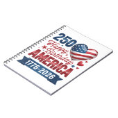 USA Herzen 1776 2026 4. Juli Notizblock (Linke Seite)