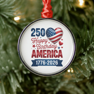 USA Herzen 1776 2026 4. Juli Ornament Aus Metall