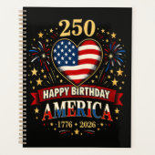 Usa Herzen 1776 2026 4. Juli Planer (Vorderseite)
