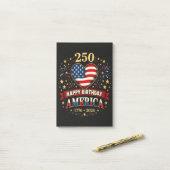 USA-Herzen 1776 2026 4. Juli Post-it Klebezettel (Auf Schreibtisch)