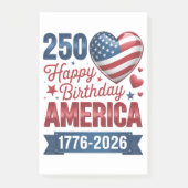 USA Herzen 1776 2026 4. Juli Post-it Klebezettel (Vorderseite)