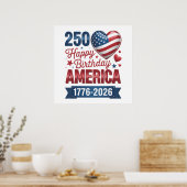 USA Herzen 1776 2026 4. Juli Poster (Küche)