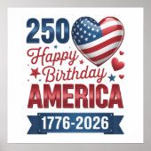USA Herzen 1776 2026 4. Juli Poster (Vorne)