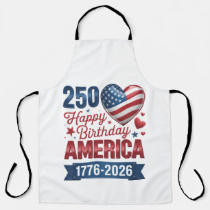 USA Herzen 1776 2026 4. Juli Schürze