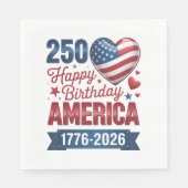 USA Herzen 1776 2026 4. Juli Serviette (Vorderseite)