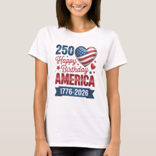 USA Herzen 1776 2026 4. Juli T-Shirt