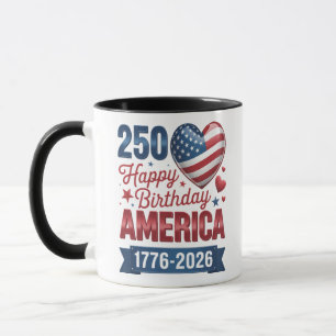 USA Herzen 1776 2026 4. Juli Tasse