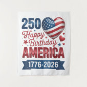 USA Herzen 1776 2026 4. Juli Wandteppich (Vorderseite)