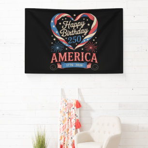 USA Herzen 1776 2026 Juli 250. Geburtstag USA Banner