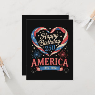 USA Herzen 1776 2026 Juli 250. Geburtstag USA Einladung
