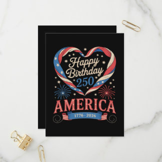 USA Herzen 1776 2026 Juli 250. Geburtstag USA Einladungspostkarte