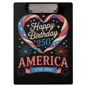 USA Herzen 1776 2026 Juli 250. Geburtstag USA Klemmbrett