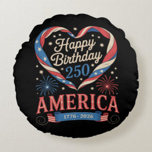 USA Herzen 1776 2026 Juli 250. Geburtstag USA Rundes Kissen