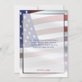 USA Herzenflagge | Goldrahmen | Unionsbürgerschaft Einladung (Rückseite)