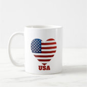USA Herzenflagge Kaffeetasse (Links)