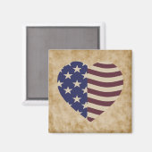 USA Herzenflagge Magnet (Vorderseite/Rückseite)