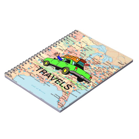 USA Highway Map Reiseplaner Notizblock (Linke Seite)