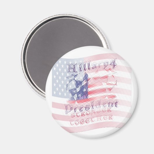 USA Hillary 4 President Magnet (Vorderseite/Rückseite)