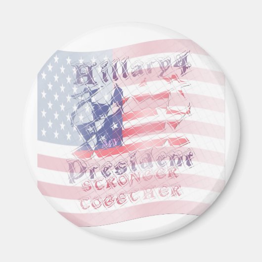 USA Hillary 4 President Magnet (Vorne)