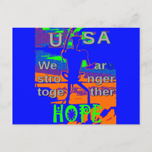 USA Hillary Hoffnung Wir sind stärker zusammen Postkarte
