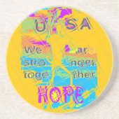 USA Hillary Hope Stronger Together Sandstein Untersetzer (Vorne)