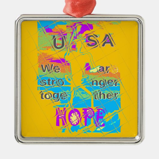 USA Hillary Hope Stronger Together Silbernes Ornament (Vorne)
